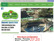 Tablet Screenshot of hanoversportspark.com